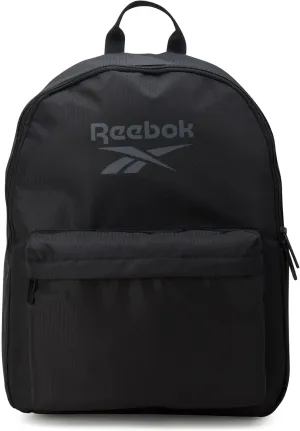 Reebok Element Backpack - Lightweight Compact Everyday Carry On Work, Gym, or Travel Backpack for Men and Women, Black Element with Grey Logo