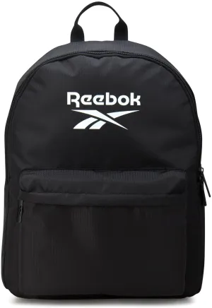 Reebok Element Backpack - Lightweight Compact Everyday Carry On Work, Gym, or Travel Backpack for Men and Women, Black Element with White Logo