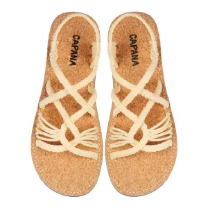 Relax - Cream Cork Rope Sandals
