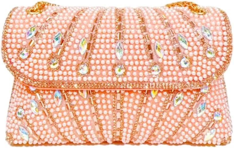 Rhinestone Evening Clutches Women 2025 Glitter Handbag Elegant Small Shoulder Bag Chain Clutch Purse Wedding Party