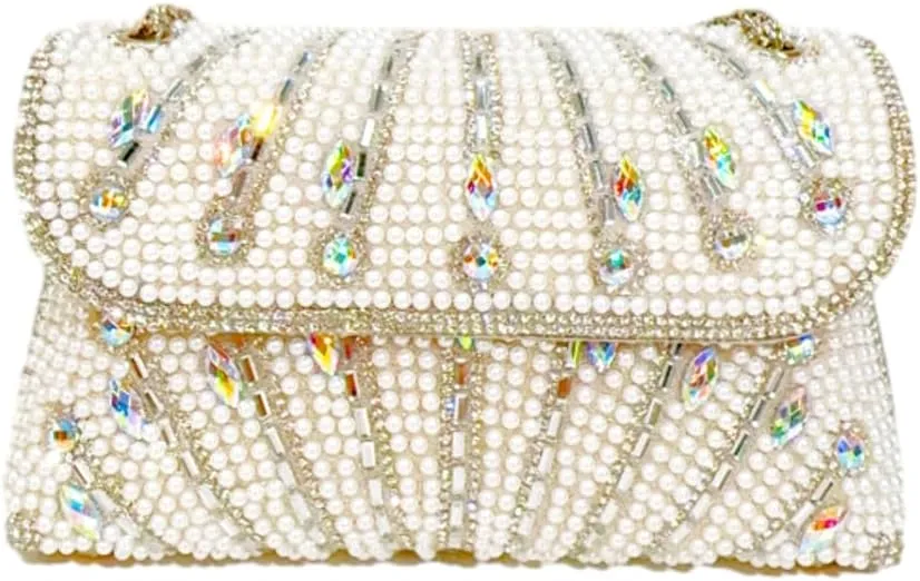 Rhinestone Evening Clutches Women 2025 Glitter Handbag Elegant Small Shoulder Bag Chain Clutch Purse Wedding Party