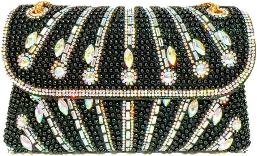 Rhinestone Evening Clutches Women 2025 Glitter Handbag Elegant Small Shoulder Bag Chain Clutch Purse Wedding Party