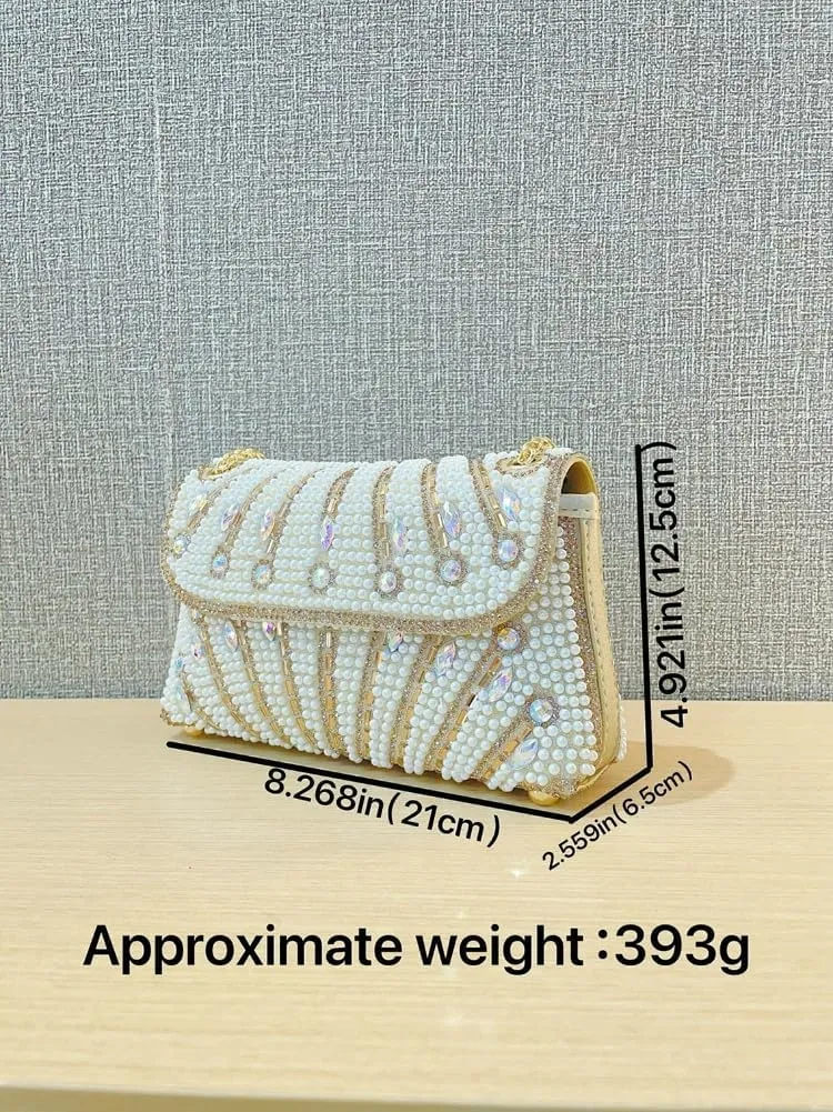 Rhinestone Evening Clutches Women 2025 Glitter Handbag Elegant Small Shoulder Bag Chain Clutch Purse Wedding Party