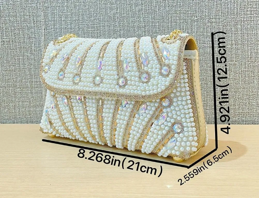 Rhinestone Evening Clutches Women 2025 Glitter Handbag Elegant Small Shoulder Bag Chain Clutch Purse Wedding Party