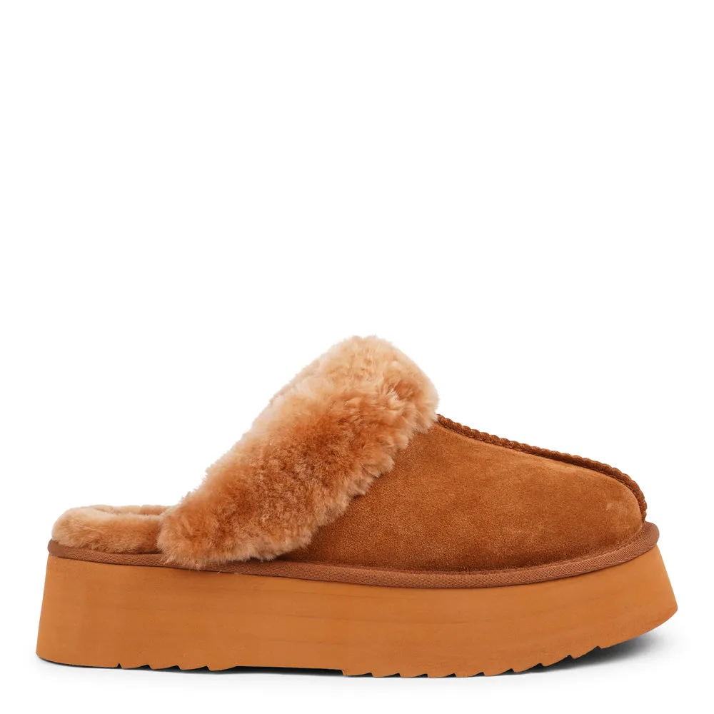 Robson - Suede Mules with shearling