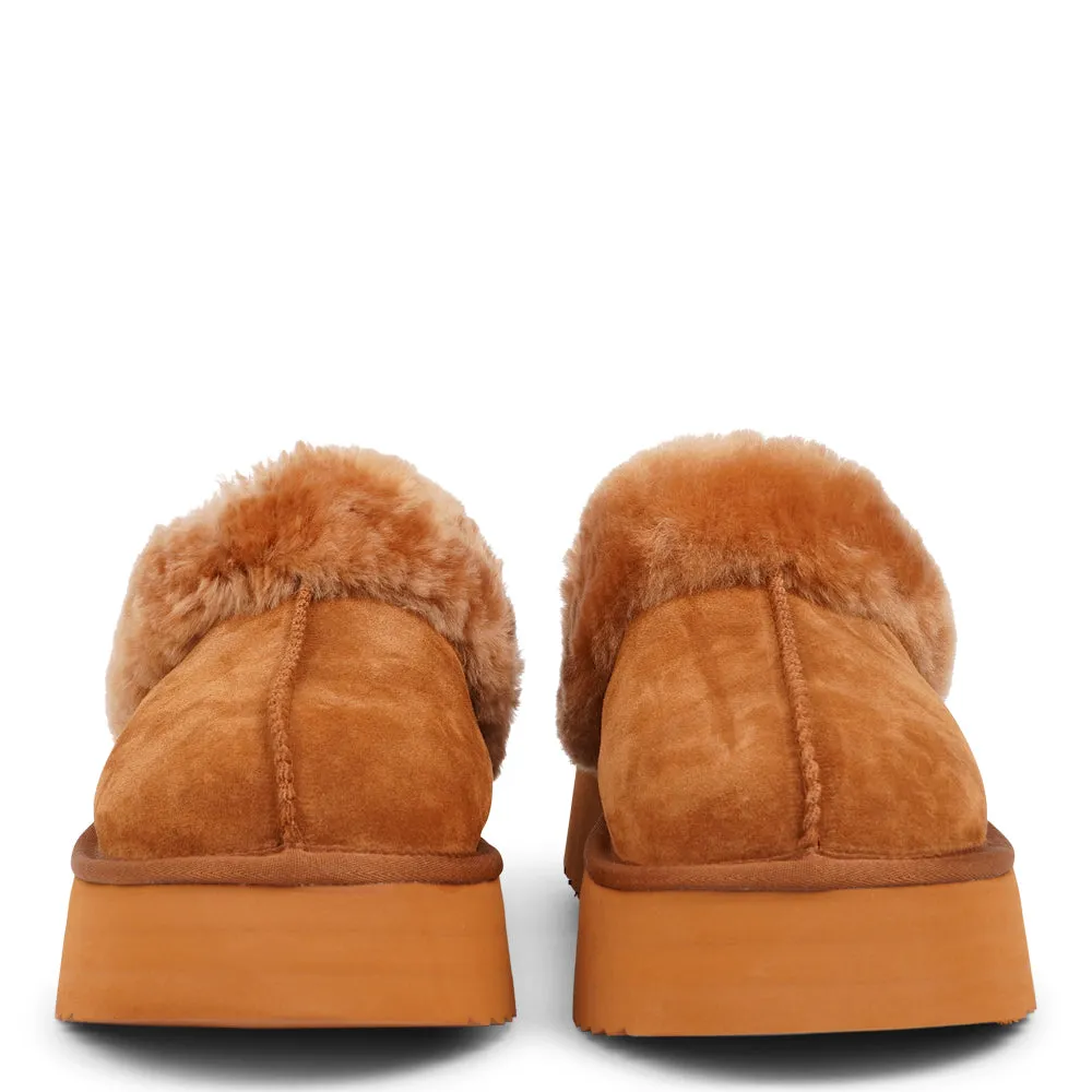 Robson - Suede Mules with shearling