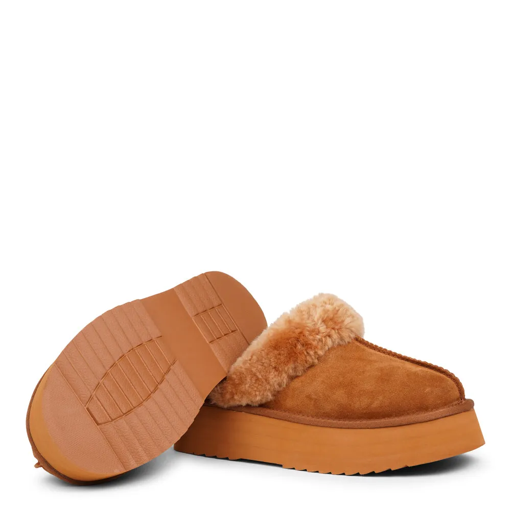 Robson - Suede Mules with shearling