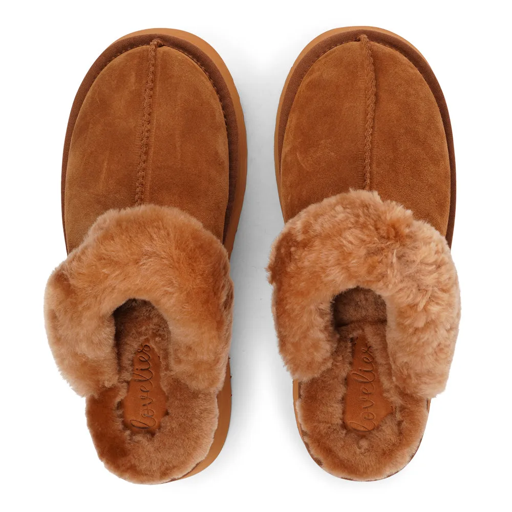 Robson - Suede Mules with shearling
