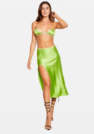 ROISE SILK BRA LIME GREEN