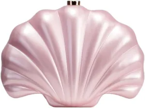 Shell Shaped Acrylic Clutch Purse for Women Evening Handbag Designer Glitter Ladies Clutches for Wedding Party