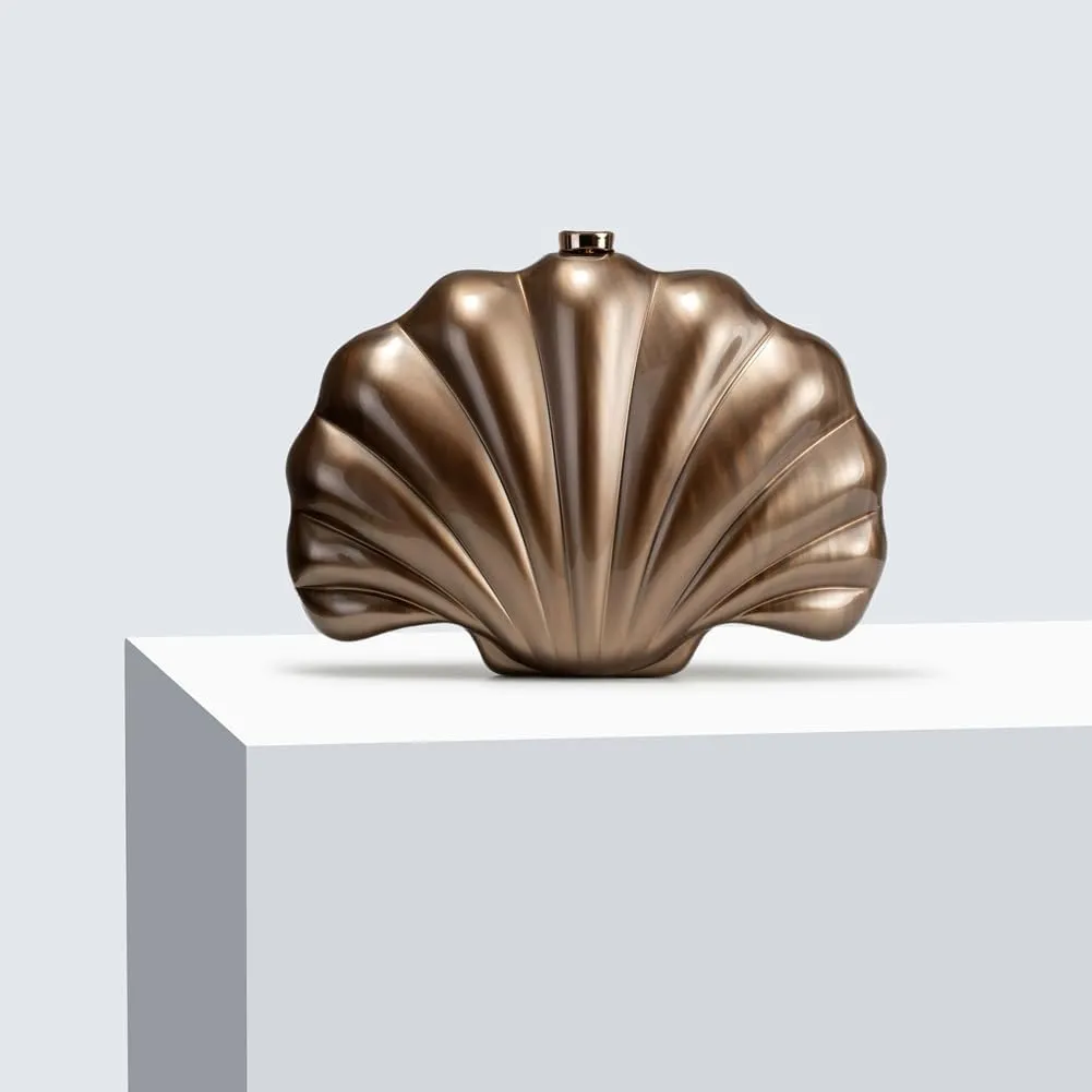 Shell Shaped Acrylic Clutch Purse for Women Evening Handbag Designer Glitter Ladies Clutches for Wedding Party
