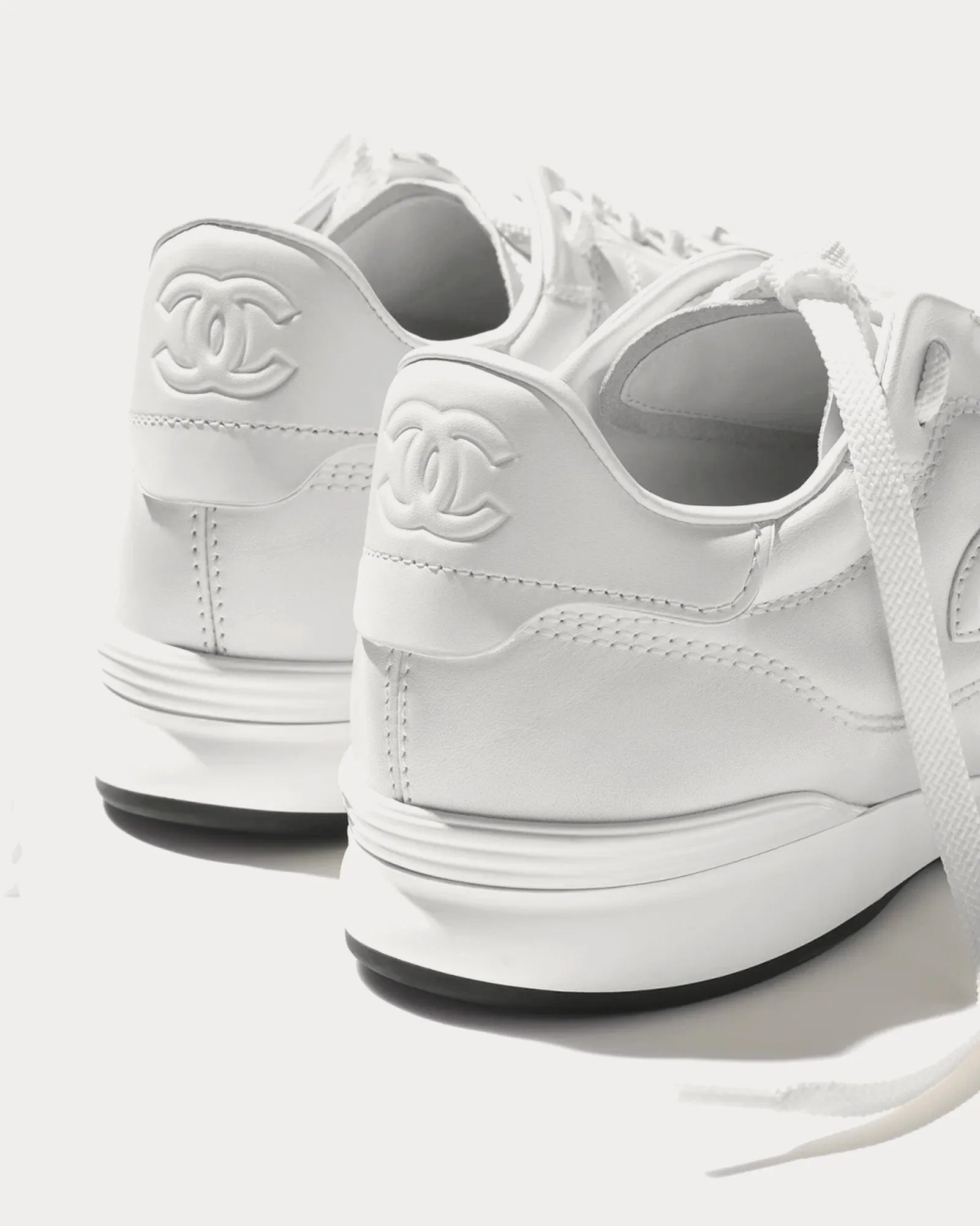 Shiny Calfskin White Low Top Sneakers