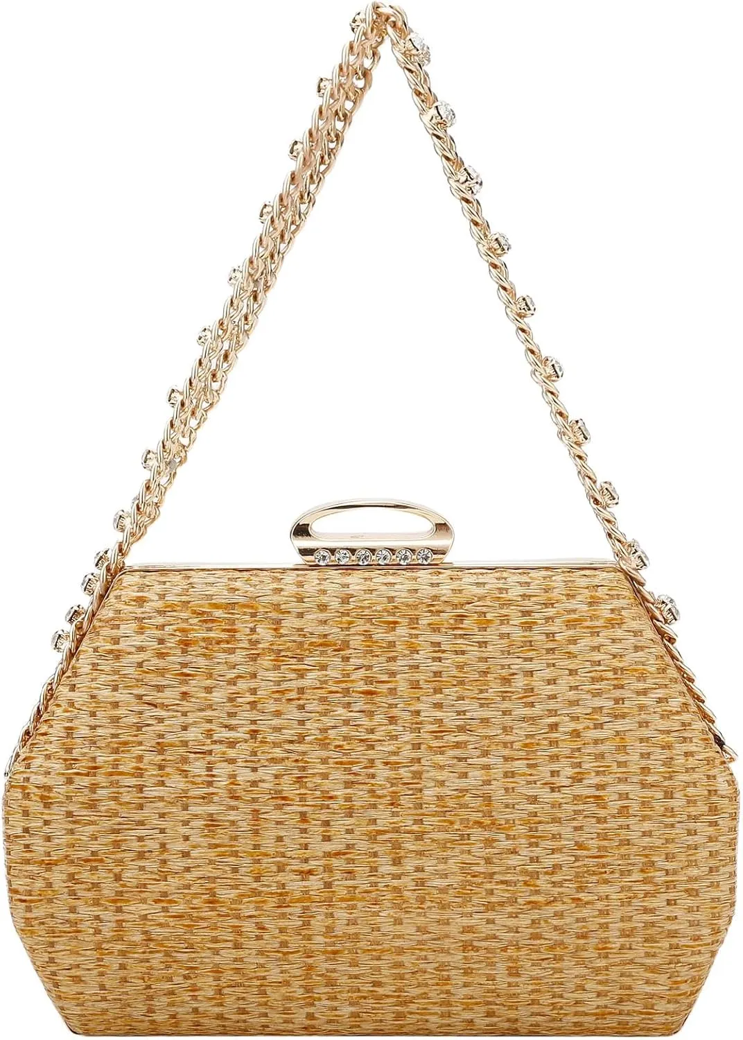 Simcat Straw Clutch Purses for Women Beach Boho Woven Handbags Crossbody Shoulder Bag Evening Bag