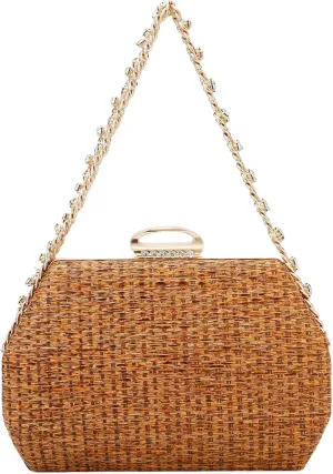 Simcat Straw Clutch Purses for Women Beach Boho Woven Handbags Crossbody Shoulder Bag Evening Bag