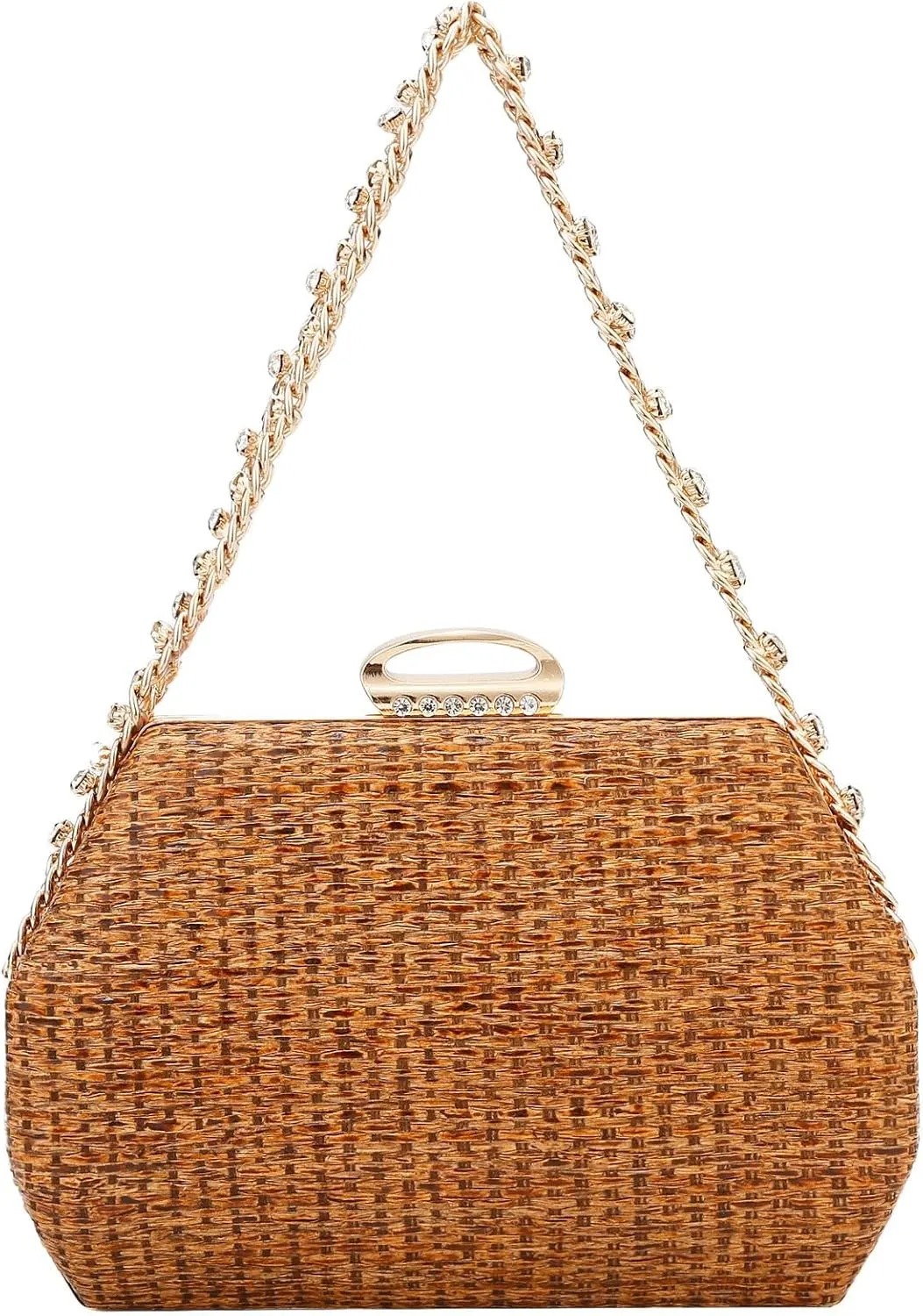 Simcat Straw Clutch Purses for Women Beach Boho Woven Handbags Crossbody Shoulder Bag Evening Bag