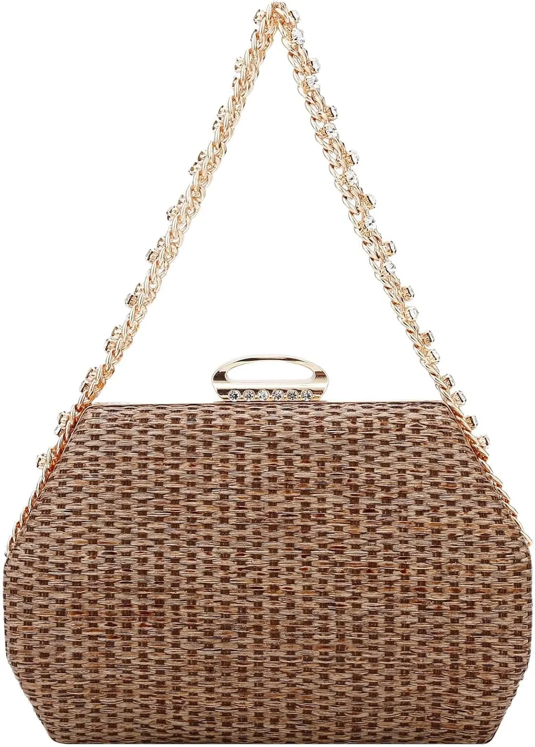 Simcat Straw Clutch Purses for Women Beach Boho Woven Handbags Crossbody Shoulder Bag Evening Bag