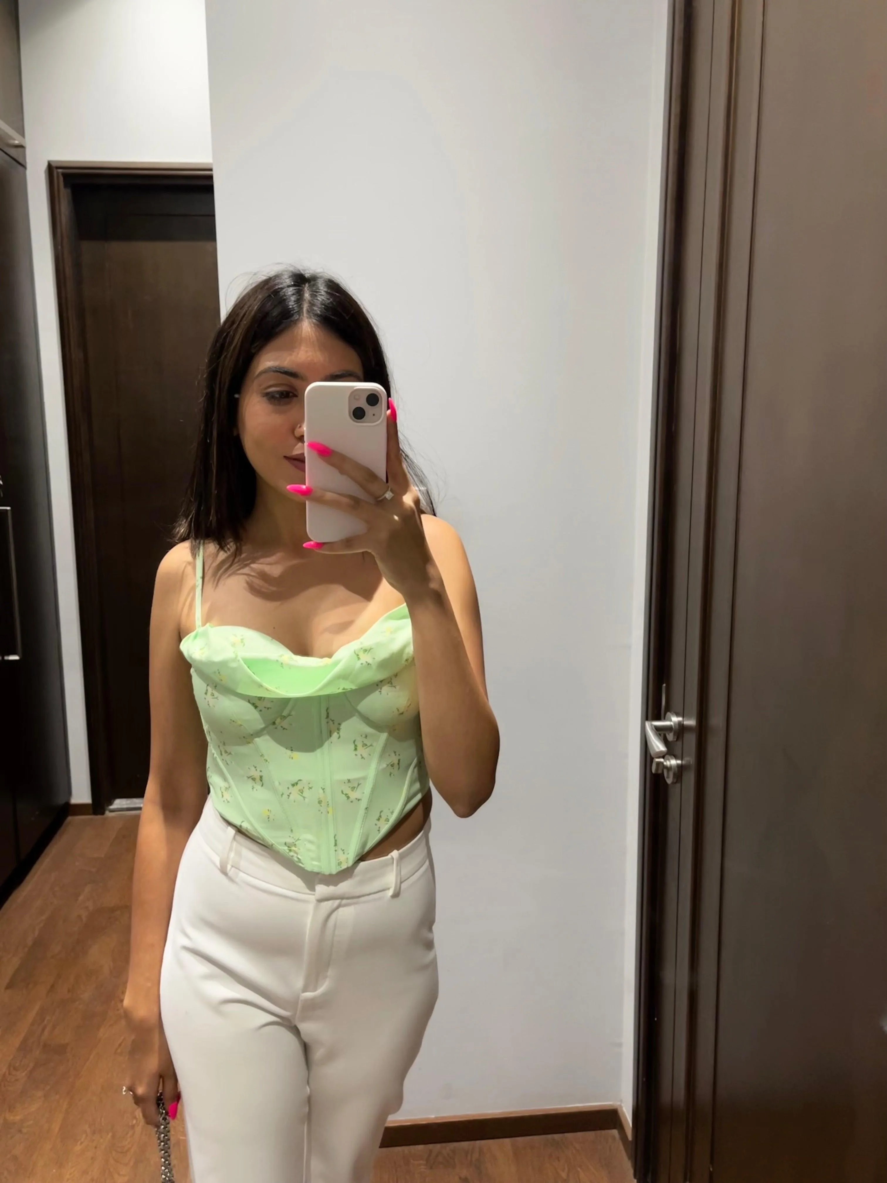 Simone Corset Top in Green