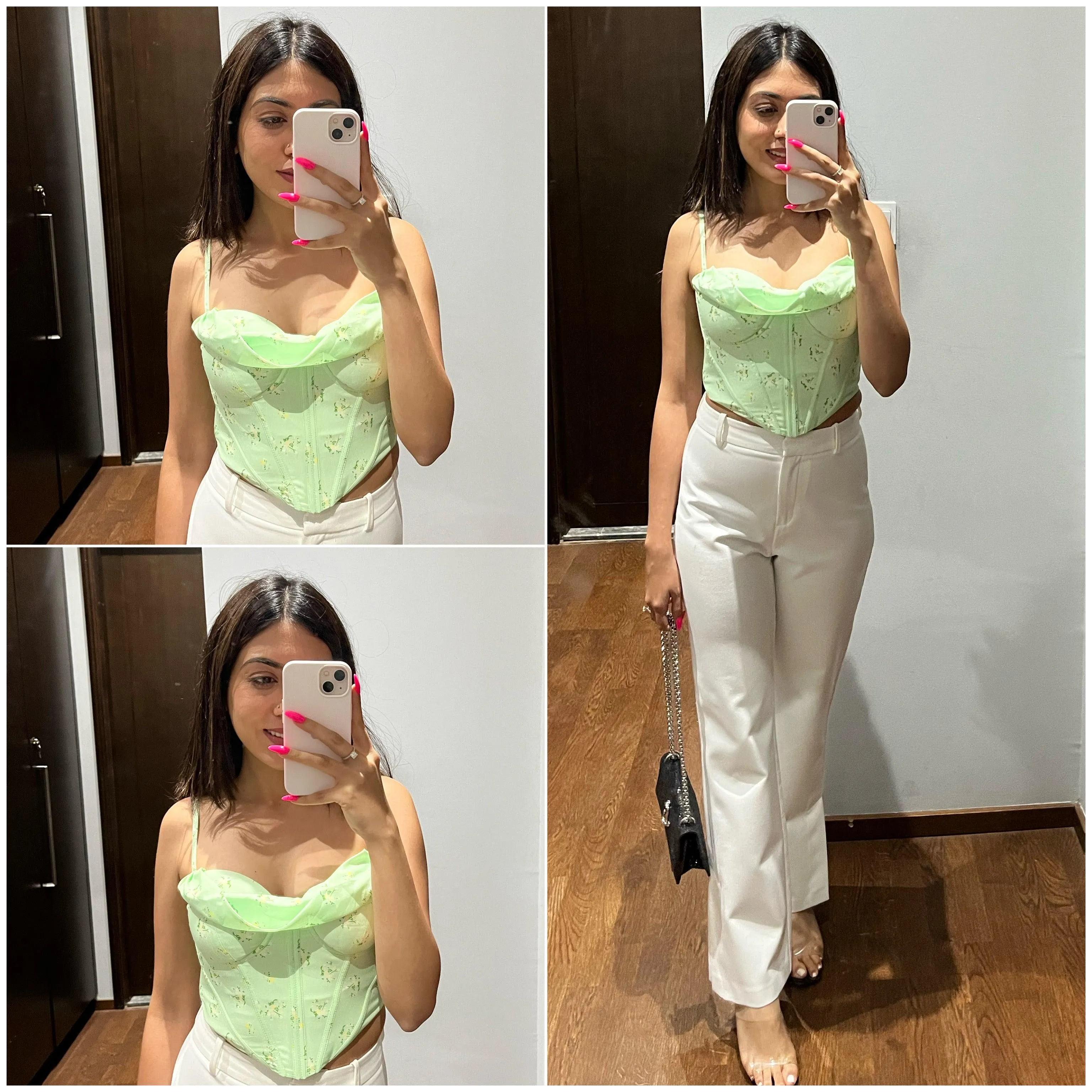 Simone Corset Top in Green