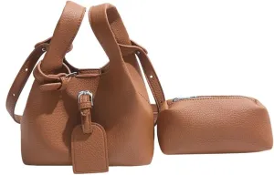 Small Bucket Bags Women 2025 Trendy Spring Hobo Handbags Shoulder Crossbody Purse Satchel Double Top Handle 2 PCS