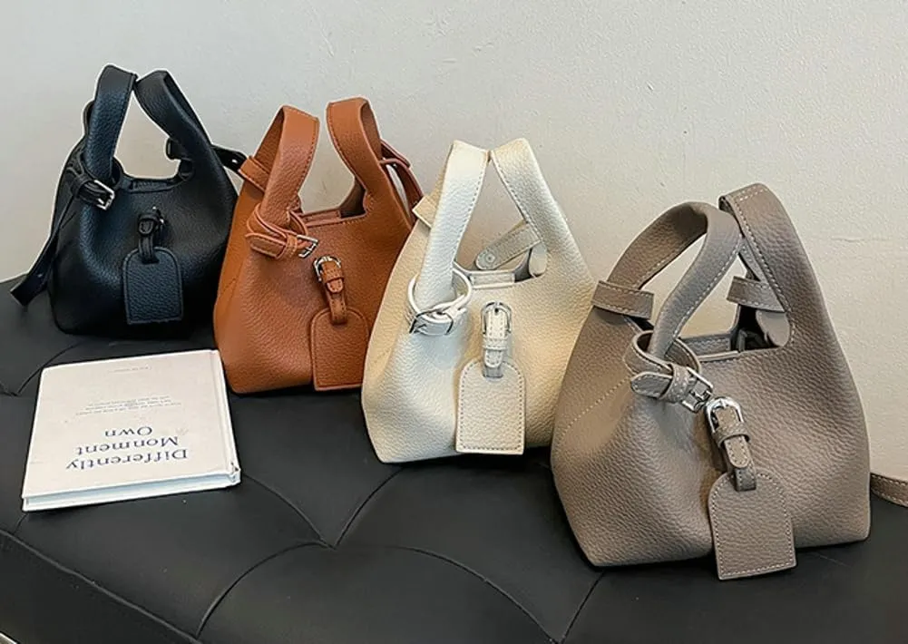 Small Bucket Bags Women 2025 Trendy Spring Hobo Handbags Shoulder Crossbody Purse Satchel Double Top Handle 2 PCS
