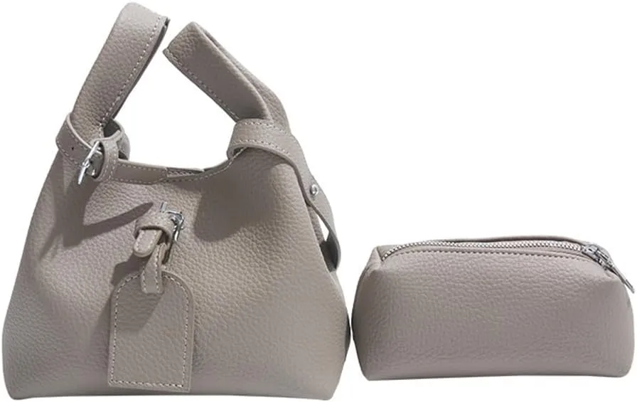 Small Bucket Bags Women 2025 Trendy Spring Hobo Handbags Shoulder Crossbody Purse Satchel Double Top Handle 2 PCS