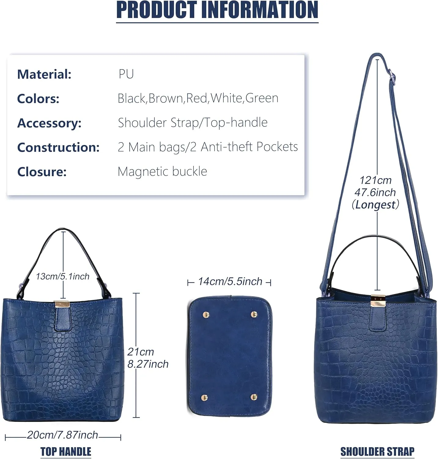 Small Square Crocodile Pattern Purses with Crossbody Strap Bucket Bags for Women with Top Handle