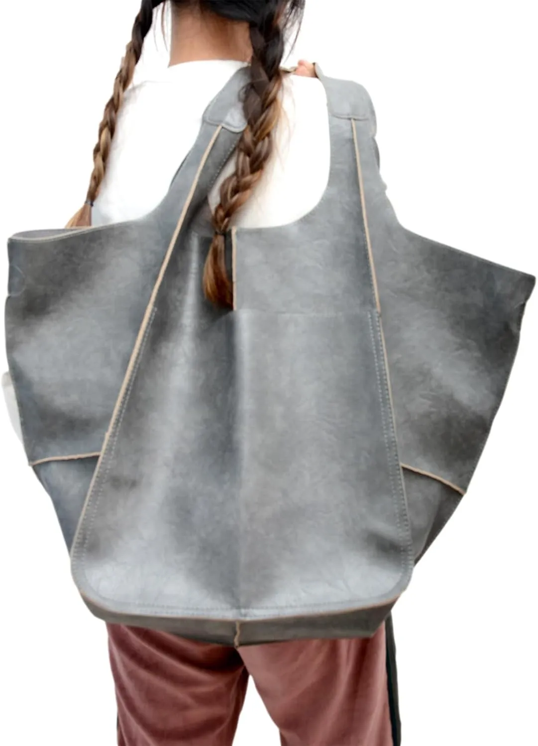 Soft Leather Tote Bag for Women Extra Large Boho Bucket Handbag Oversized Purse Shoulder Bag for Working Traveling