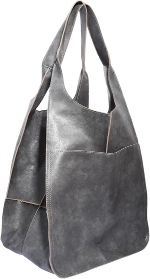 Soft Leather Tote Bag for Women Extra Large Boho Bucket Handbag Oversized Purse Shoulder Bag for Working Traveling