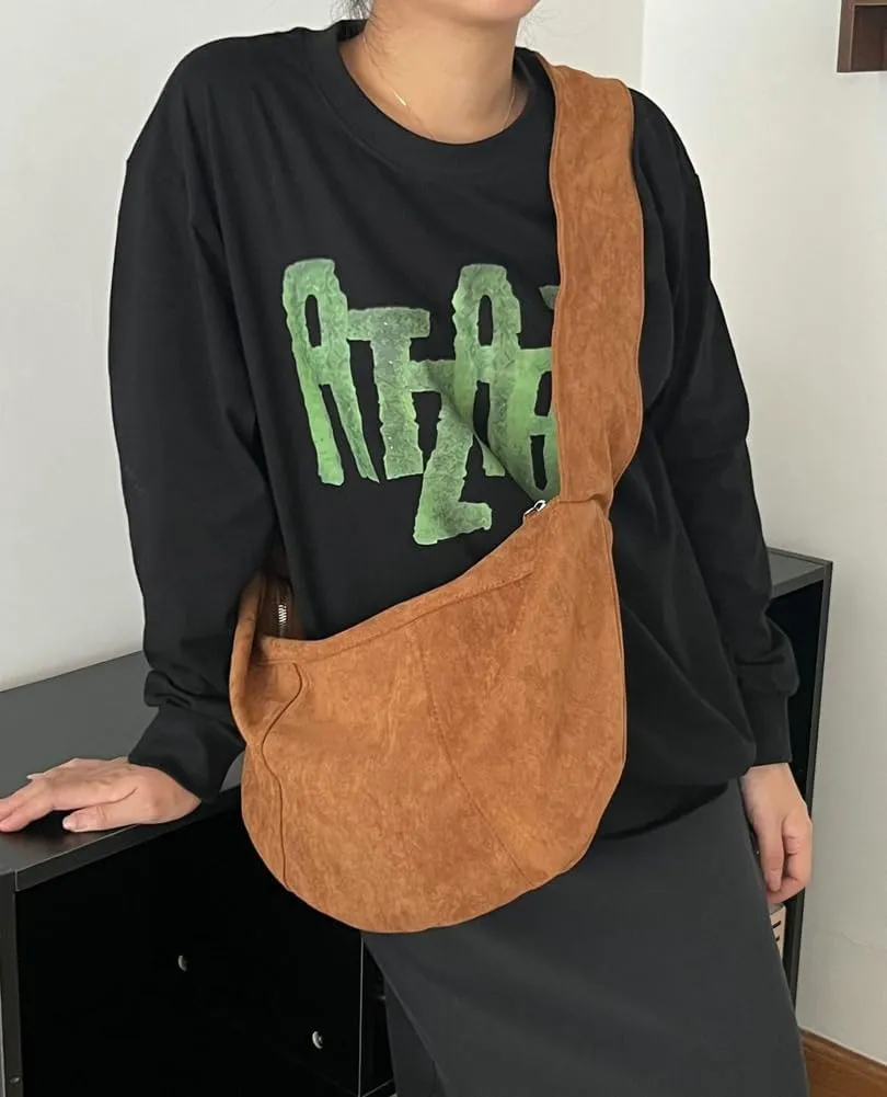 Soft Shoulder Bags for Women Large Dumpling Crossbody Tote Purse Retro Handbag Pleated Satchel with Drawstring