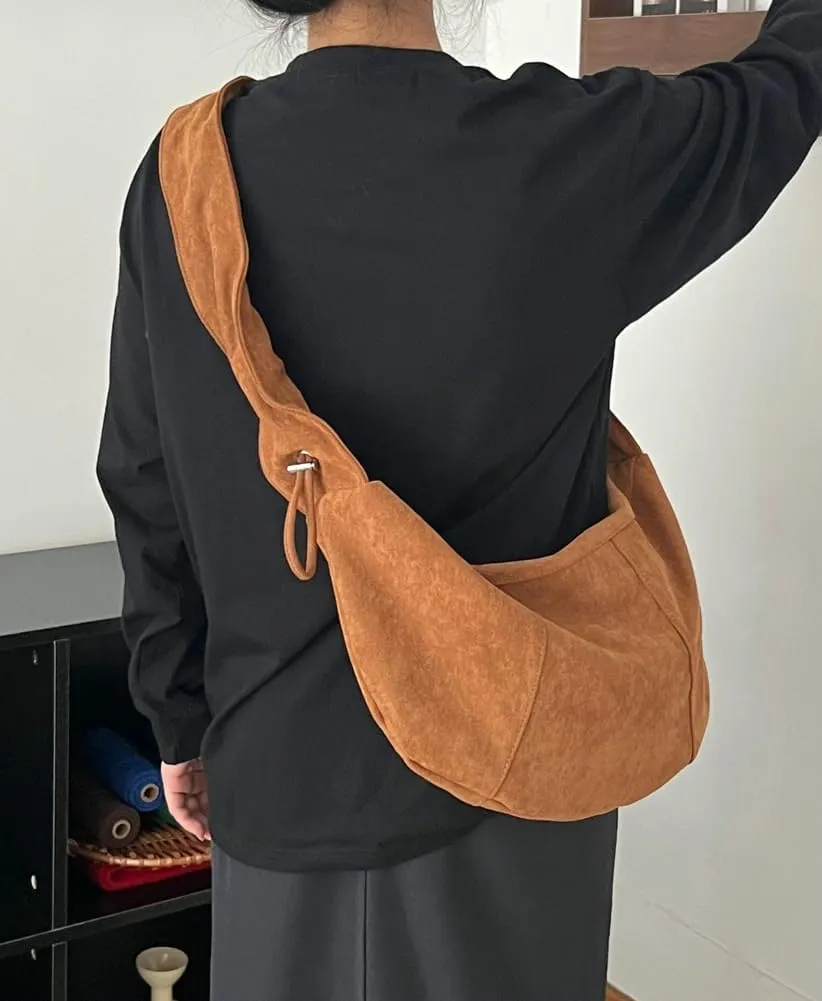 Soft Shoulder Bags for Women Large Dumpling Crossbody Tote Purse Retro Handbag Pleated Satchel with Drawstring