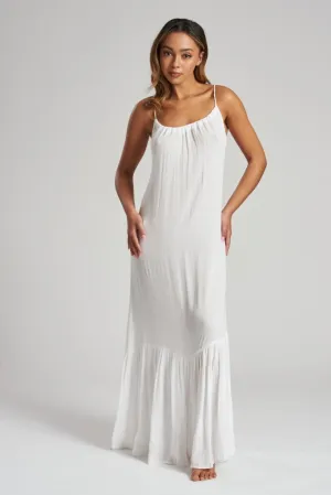 South Beach White Crinkle Cami Maxi Dress