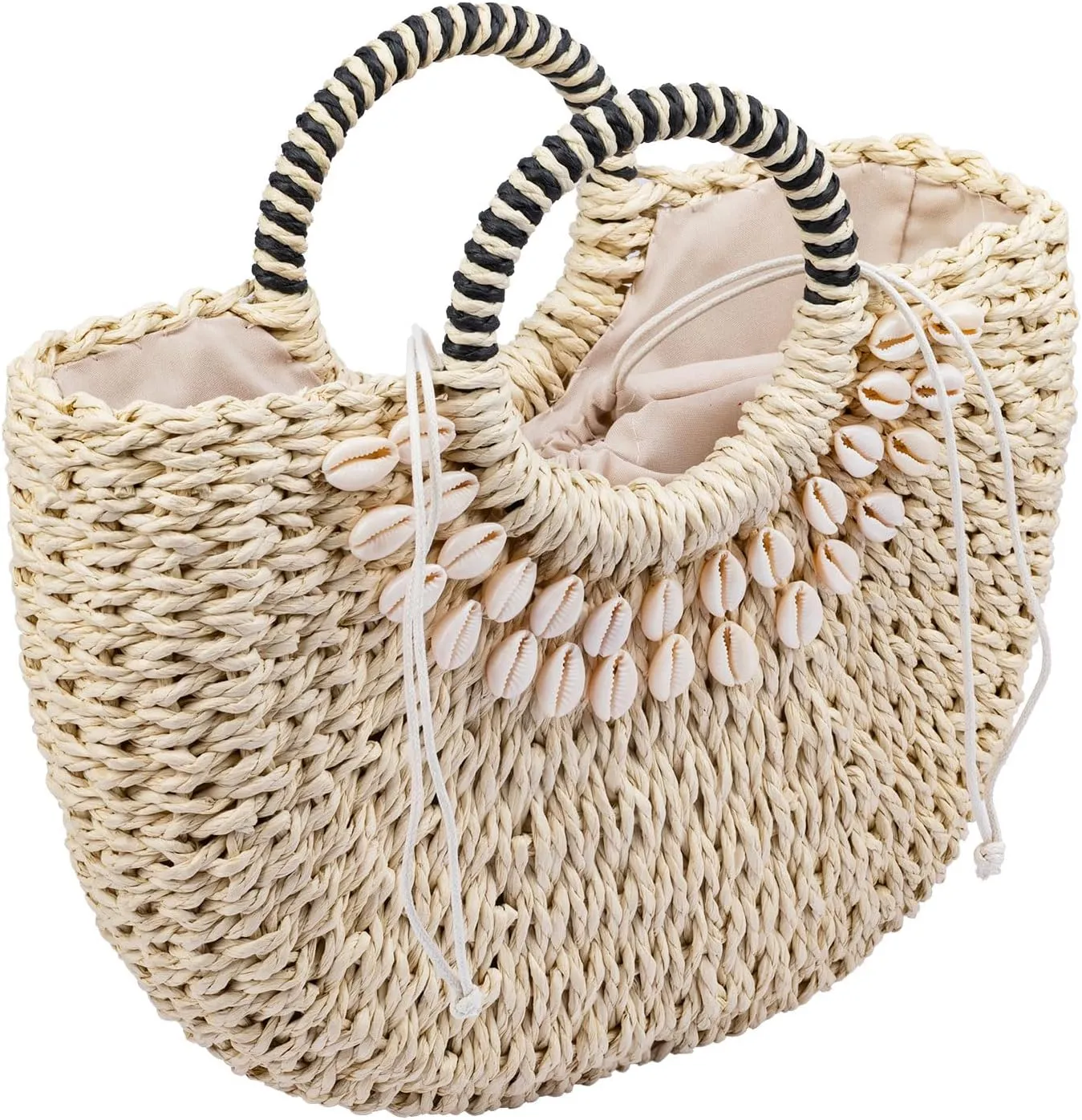 Straw bags for women 2025 Summer Rattan Bags Women Straw Hand-woven Top-handle Handbag Sea Rattan Tote Clutch