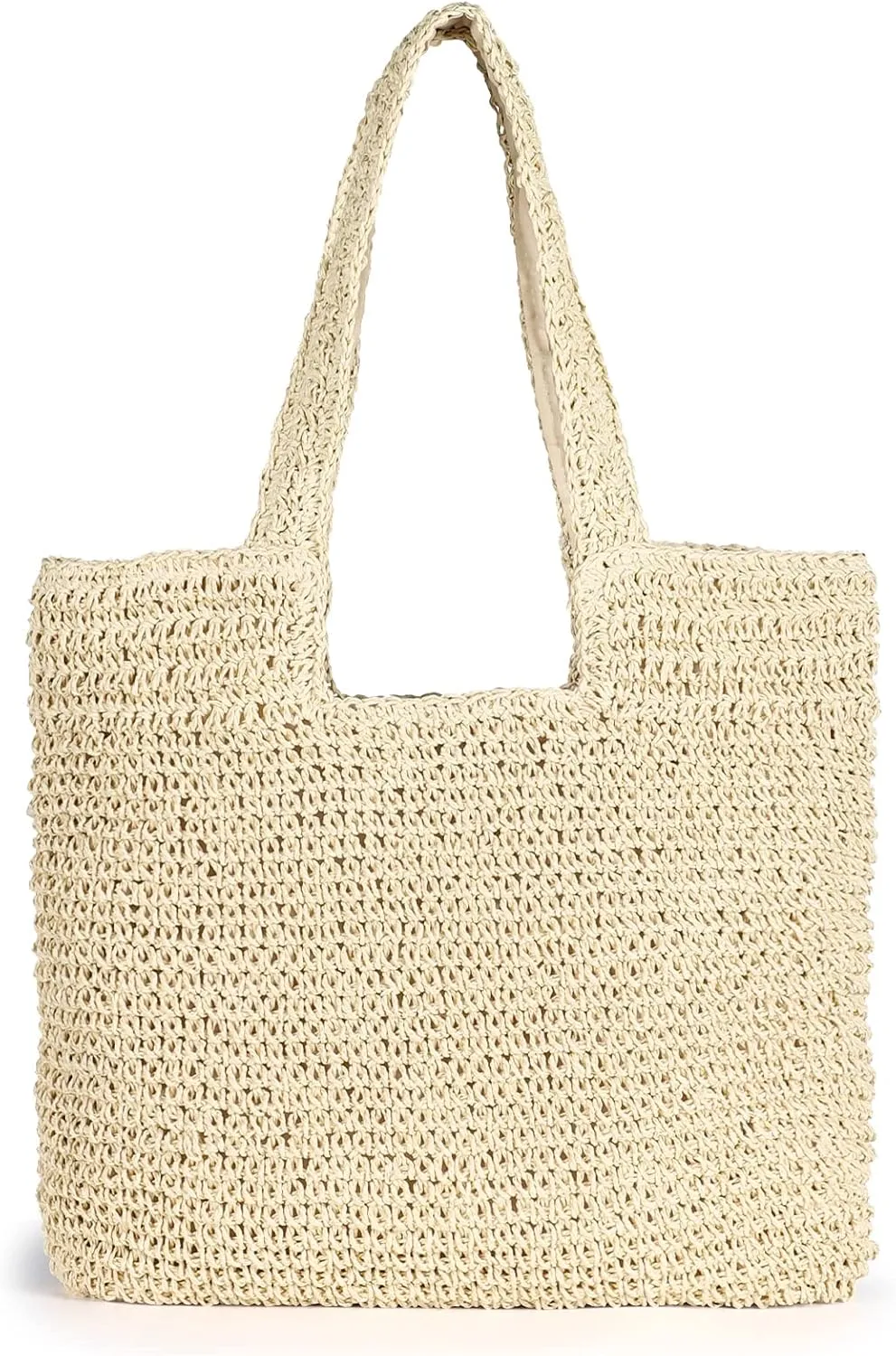 Straw Beach Bag, Women Tote Bag Woven Shoulder Bag, Handmade Large Summer Handbag Hobo Bag for Beach Picnic Vacation