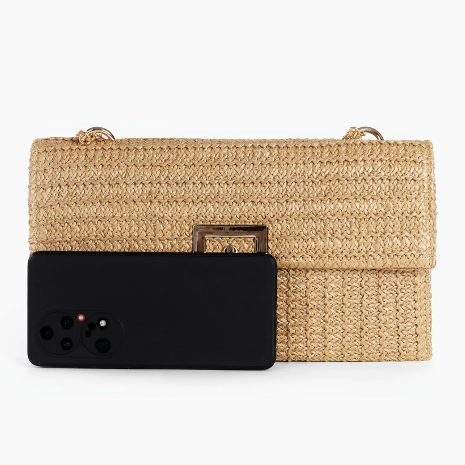 Straw Crossbody Bag for Women Summer Designer Evening Handbag Casual Beach Straw Shoulder Bag
