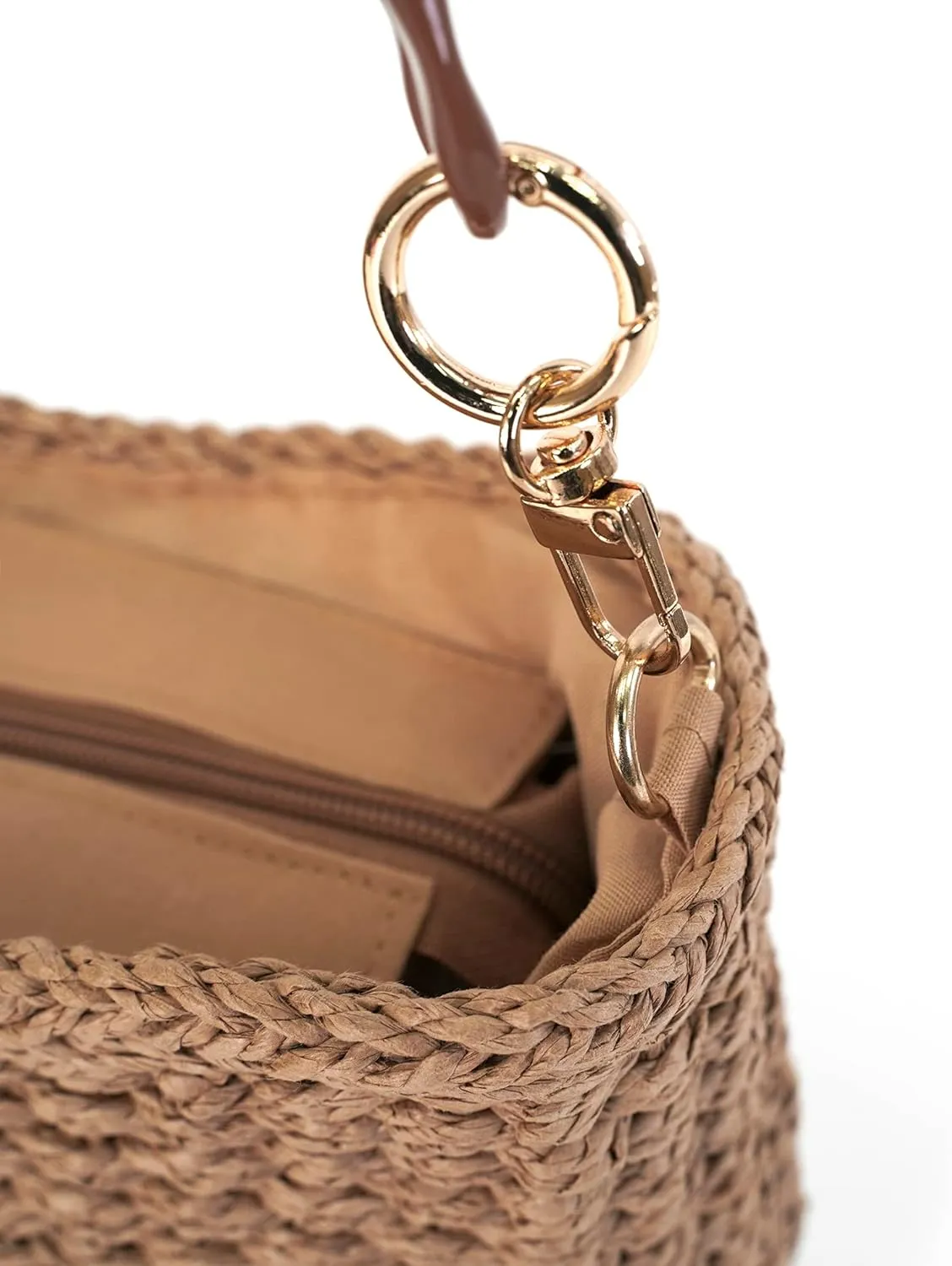Straw Tote Bag for Women Fashion Shoulder Bag Hobo Bag Casual Satchel Handbag Summer Chain Purse Womens Beach Straw Bag