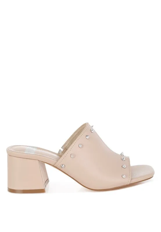 Stud Embellished Mules