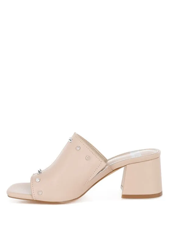 Stud Embellished Mules