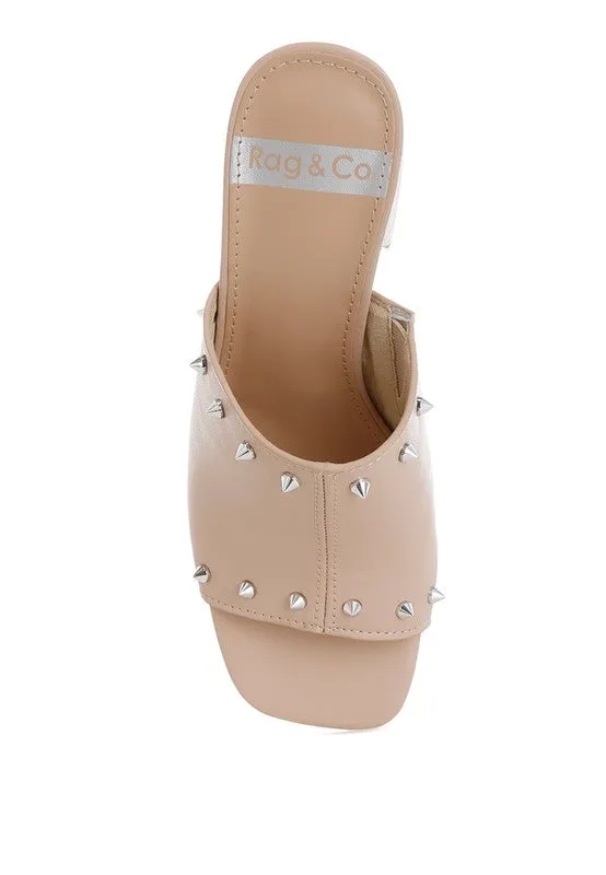 Stud Embellished Mules