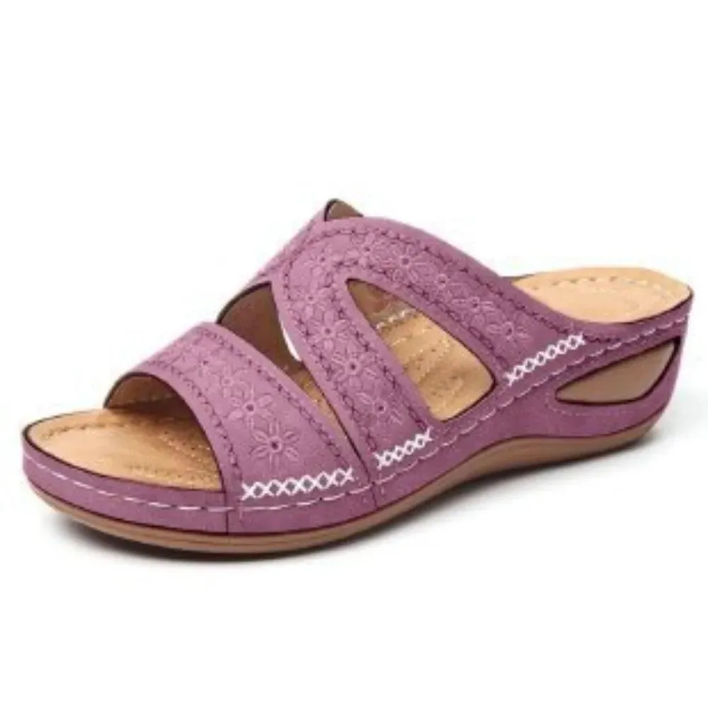 Stylish and Comfortable Plus Size Women's Gladiator Slip-On Platform  Wedge Sandals