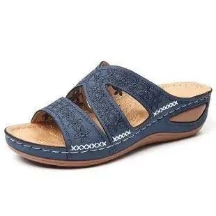 Stylish and Comfortable Plus Size Women's Gladiator Slip-On Platform  Wedge Sandals