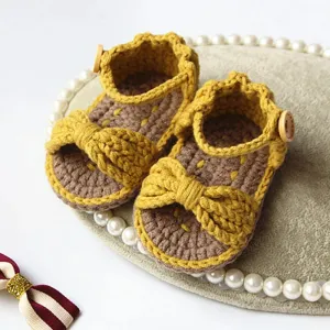 Summer Bowknot Cotton Weave Princess Sandals