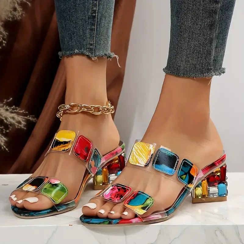 Taylor  - Colorful Sandals with Double Strap