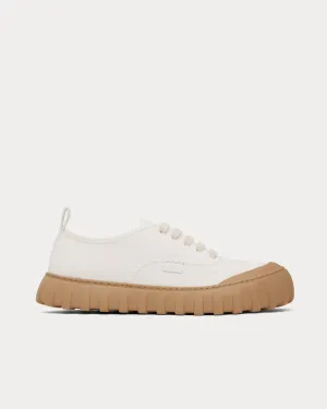 Tempo Cotton Canvas White Low Top Sneakers