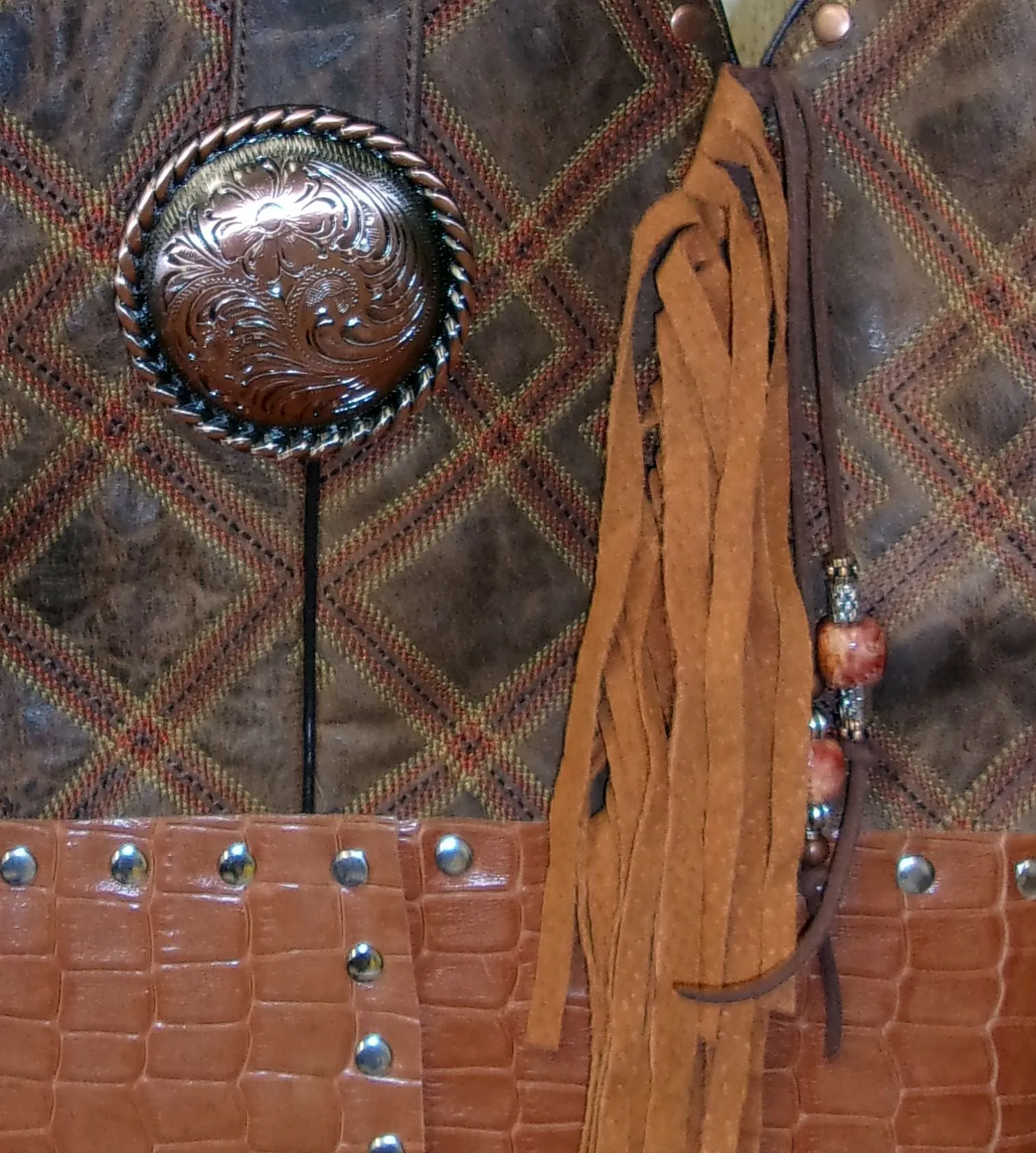 Top Shelf Cowboy Boot Purse with Fringe TS303