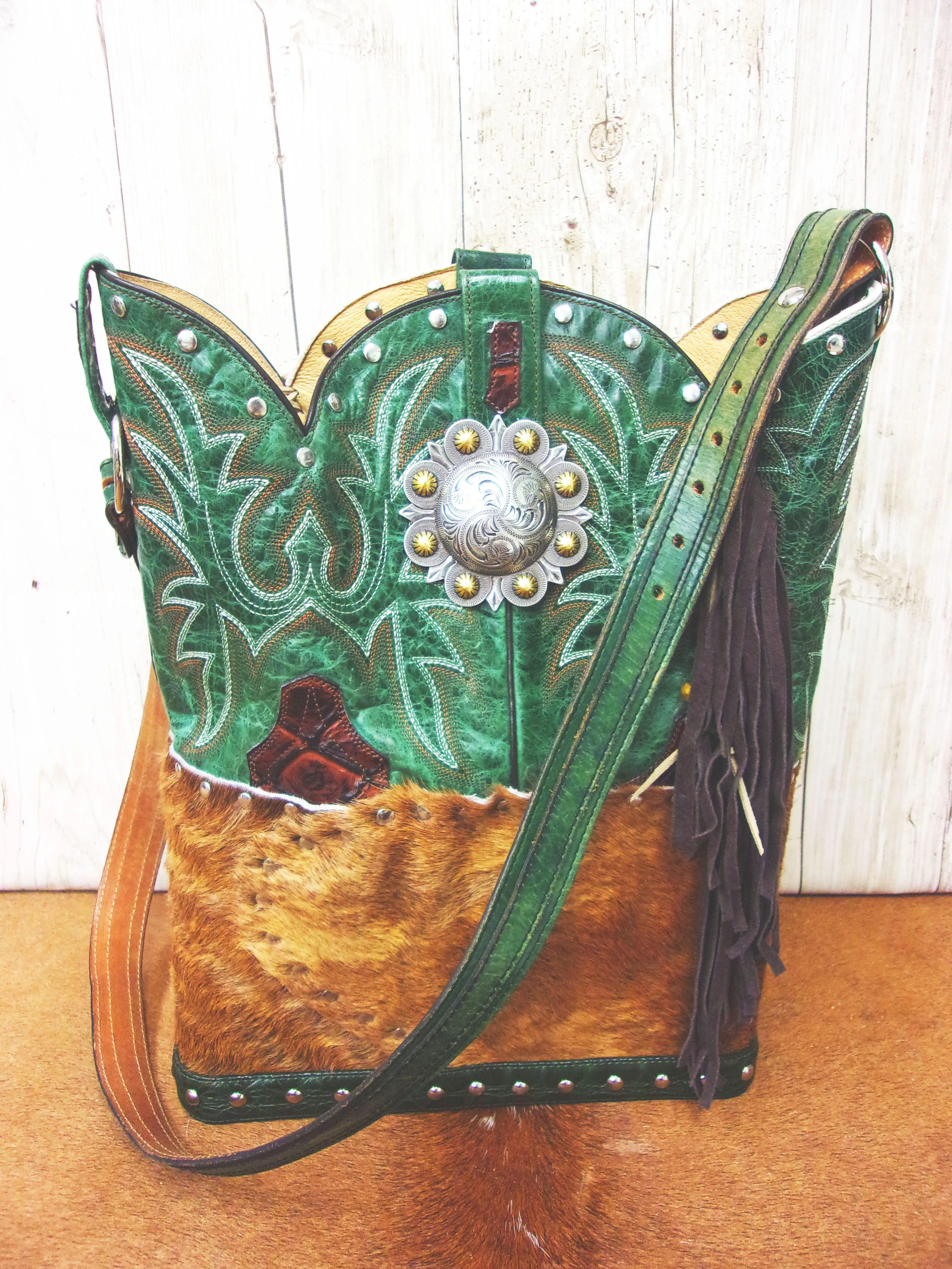 Top Shelf Cowboy Boot Purse with Fringe TS309