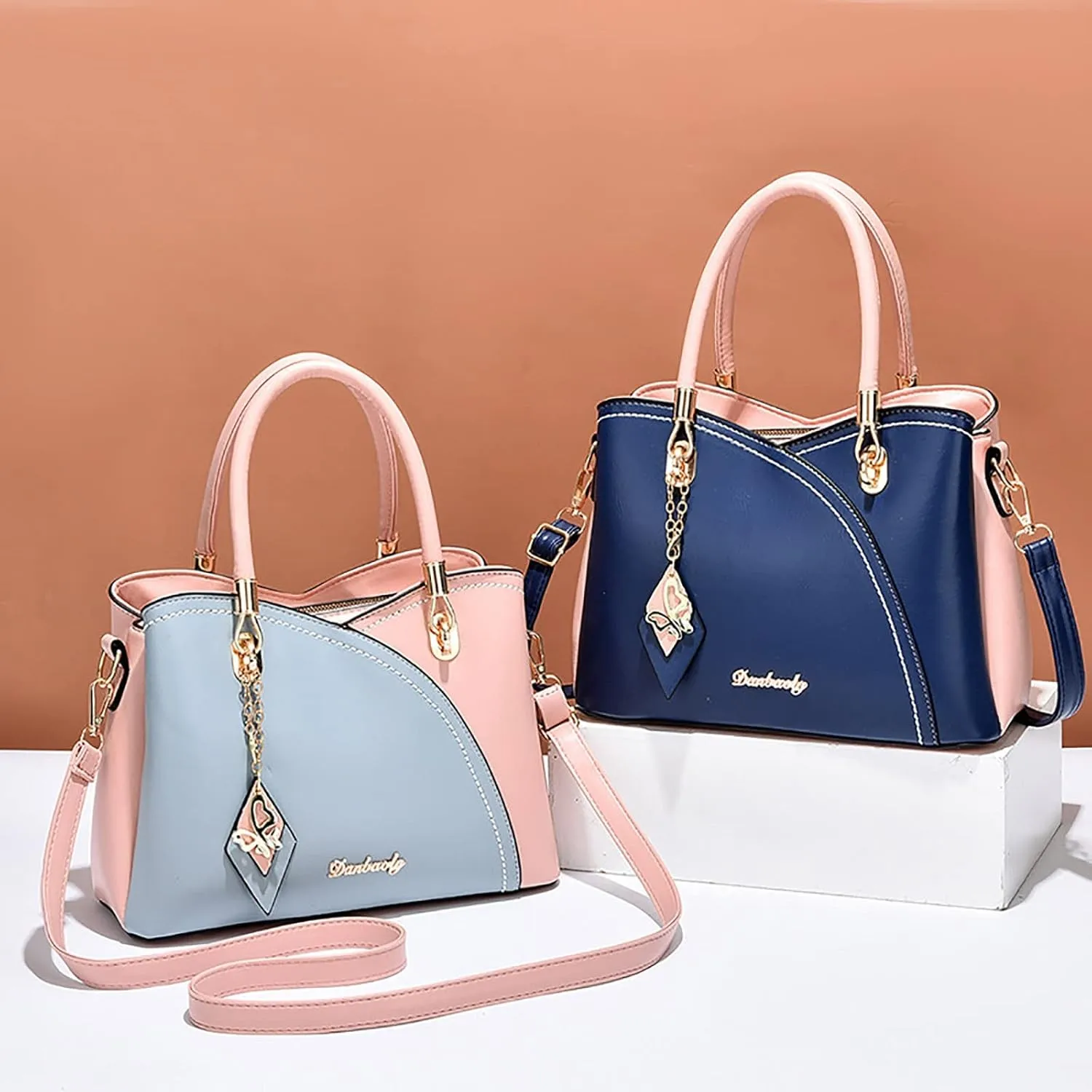 Tote Bag For Women Color Block Women Hobo Handbags Large Capacity Plaid Middle Shoulder Messenger Bag For Daily Work H