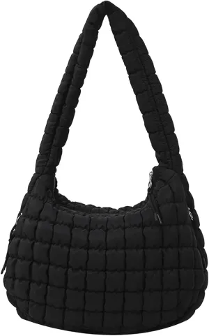 Tote Bag For Women Ladies Large Quilted Tote Bag Winter Soft Quilted Shoulder Bag Down Shoulder Bag Shopping Handbag H