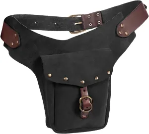 Tote Bag For Women Vintage Medieval Waist Pack Bag Leather Small Purse Leather Sporting Riding Hip Fanny Waist Cos Play M