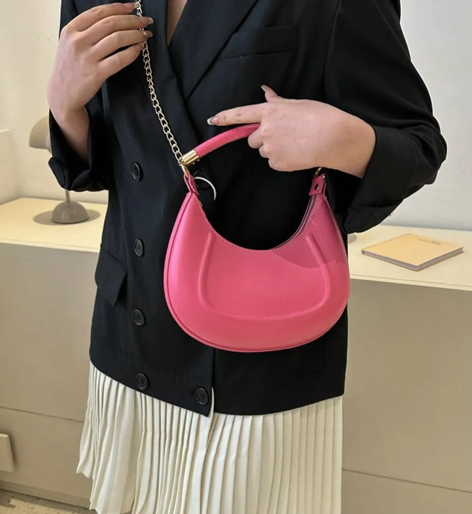 Tote Bags for Women PU Leather Crossbody Bags Y2K Hobo Handbag Crescent Shoulder Purse
