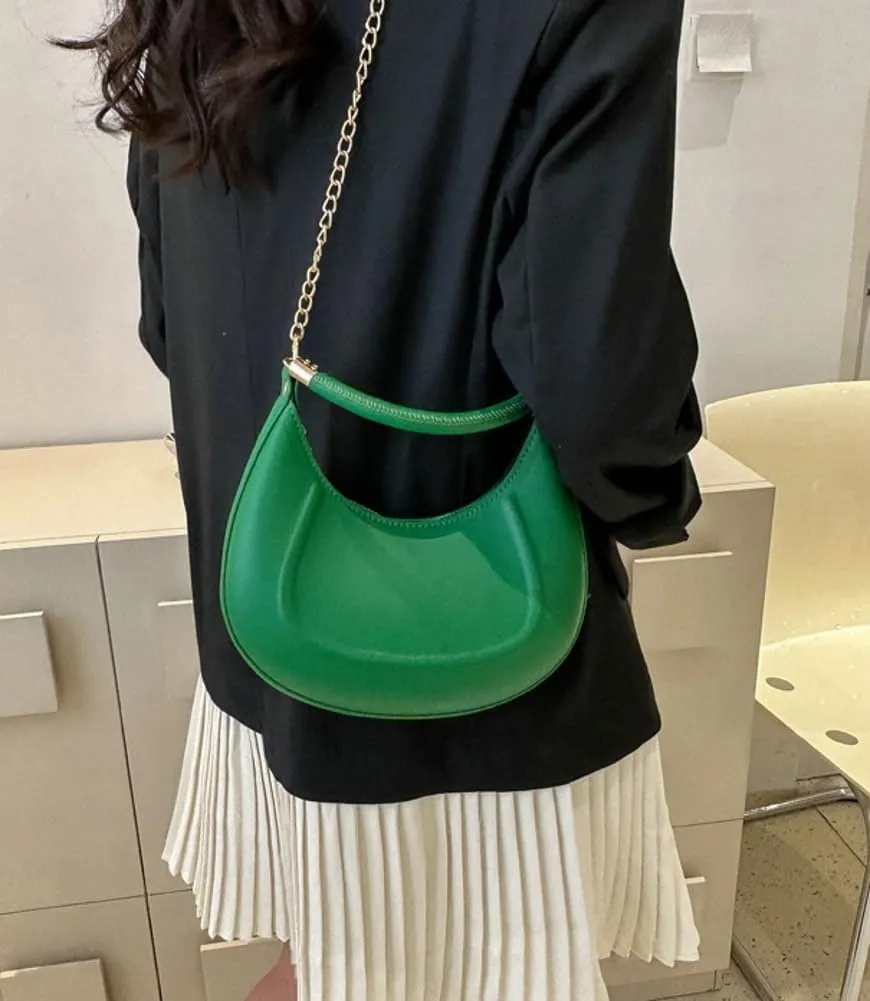Tote Bags for Women PU Leather Crossbody Bags Y2K Hobo Handbag Crescent Shoulder Purse